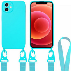 ΘΗΚΗ IPHONE 12 6.1" CROSSBODY SILICONE ΜΕ STRAP ΚΑΙ CAMERA GUARD ΓΑΛΑΖΙΟ