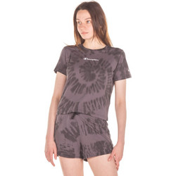 Champion Tie Dye T-Shirt Γυναικείο Αθλητικό Crop Top Καφέ 114992-KL001
