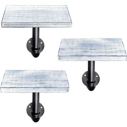 Navaris Decorative Shelves - Σετ 3 Ράφια από Ξύλο Πεύκου με Βάση από Μέταλλο - White (50683.1.02)
