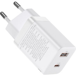 Baseus Si Pro Φορτιστής Χωρίς Καλώδιο με Θύρα USB-A & USB-C 30W Power Delivery White