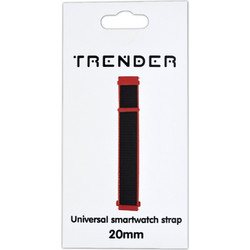 Trender TR-NY20BKRD Λουράκι Υφασμάτινο Red / Black (Universal 20mm)