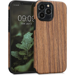 KWmobile Wood Optics - Θήκη Σιλικόνης Apple iPhone 13 Pro Max - Woodgrain Brown (58304.01)