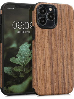 KWmobile Wood Optics - Θήκη Σιλικόνης Apple iPhone 13 Pro Max - Woodgrain Brown (58304.01)