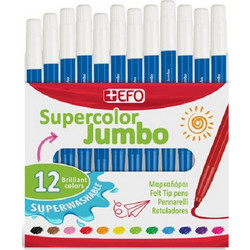 EFO Supercolor Jumbo Μαρκαδόροι Ζωγραφικής Σετ Μπλε 12τμχ