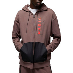 Jordan Paris Saint-Germain Ανδρική Ζακέτα Fleece με Κουκούλα και Φερμουάρ Σοκολατί DN6150-291