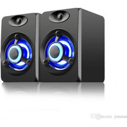 Μινι Ενσύρματα ηχεία USB Φώτα LED Bass Stereo Music Player για Tablet PC Smart Phone