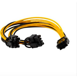 6-pin to 2x 6+2-pin PCI-E 18AWG Power Splitter Cable