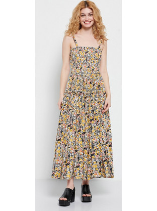 Funky Buddha Midi Καλοκαιρινό Καθημερινό Φόρεμα Floral FBL007-148-13