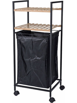 Καλάθι απλύτων με ροδάκια και δύο ράδια 60x36x88cm Homeguru HE284 24770