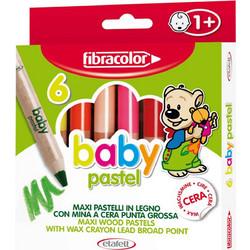 Fibracolor Baby Pastel Ξυλομπογιές για Μωρά Σετ 6τμχ
