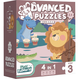 Παιδικό Puzzle Play FulMario Ζώα 4 in 1 24 + 30 + 35 + 48 Κομμάτια