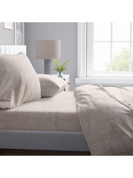 Dimcol Σετ Σεντόνια Υπέρδιπλα Βαμβακερά 220x240 Shadow 11 Beige
