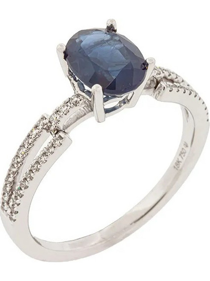 Million Diamonds Γυναικείο Δαχτυλίδι από Λευκόχρυσο 18K με Ζαφείρι RL10325