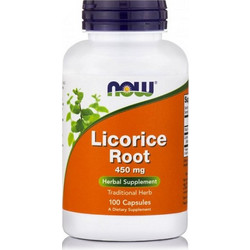 Now Foods Licorice Root 450mg Πεπτικό Βοήθημα 100 Κάψουλες