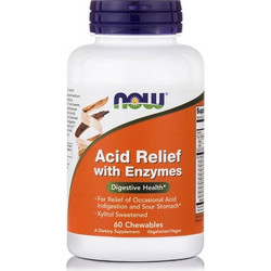 Now Foods Acid Relief with Enzymes 60 Μασώμενα Δισκία