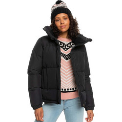 Roxy Rebel Γυναικείο Μπουφάν Χειμωνιάτικο Puffer Κοντό Μαύρο ERJJK03494-KVJ0
