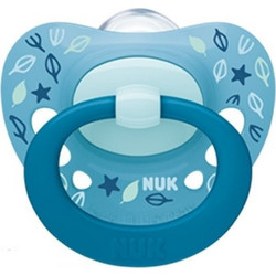 Nuk Signature Ανατομική Ορθοδοντική Πιπίλα Σιλικόνης 6-18m Blue Leaves