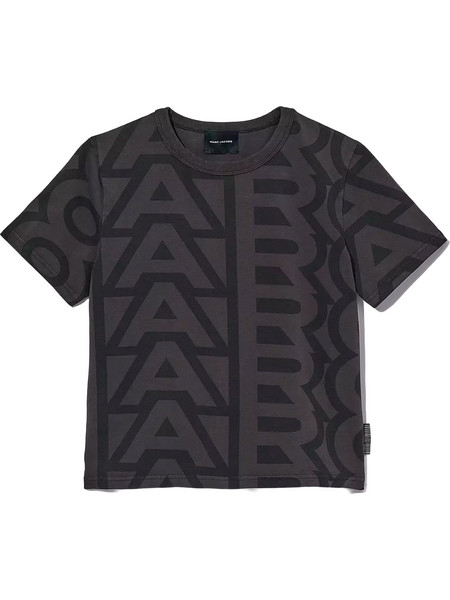 MARC JACOBS T-SHIRT ALL OVER LOGO ΜΑΥΡΟ/ΚΑΦΕ