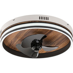 Rabalux 917-71016 Ανεμιστήρας Οροφής 47cm 40W με Φως Τηλεχειριστήριο & WiFi Μαύρος Καφέ