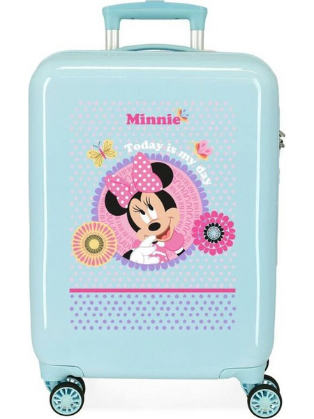 Joumma Disney Minnie Today Is My Day Παιδική Βαλίτσα Καμπίνας 55x38x20cm με 4 Ρόδες Γαλάζια