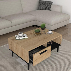 ArteLibre Τραπεζάκι Σαλονιού Ξύλινο Μ90xΠ60xΥ38cm 14410305