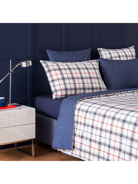 Παπλωματοθήκη King Size Tommy Hilfiger Coastal Καρώ Μπλε/Μπεζ 260x240