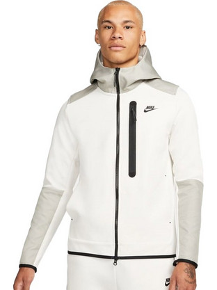 Nike Sportswear Tech Fleece Ανδρική Ζακέτα Fleece με Κουκούλα και Φερμουάρ Λευκή DR6165-030