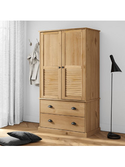 vidaXL Δίφυλλη Ντουλάπα Ρούχων Vigo Καφέ 90x55x176cm 353163