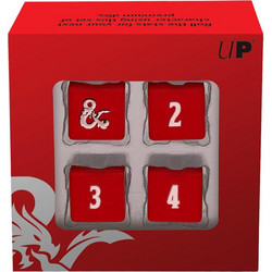 UP - Heavy Metal Red and White D6 Dice Set for Dungeons & Dragons