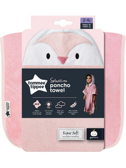 Tommee Tippee Penny The Penguin Παιδικό Πόντσο Θαλάσσης Microfiber Ροζ CGA1001