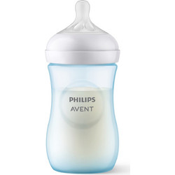 Philips Avent Natural Response Πλαστικό Μπιμπερό με Θηλή Σιλικόνης κατά των Κολικών 1m+ Blue 260ml