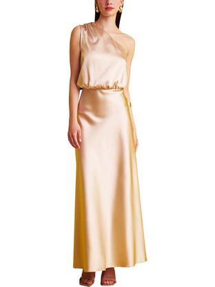 My Tiffany Wearables Maxi Καλοκαιρινό Φόρεμα για Γάμο / Βάπτιση Σεμιζιέ Χρυσό S23T1306