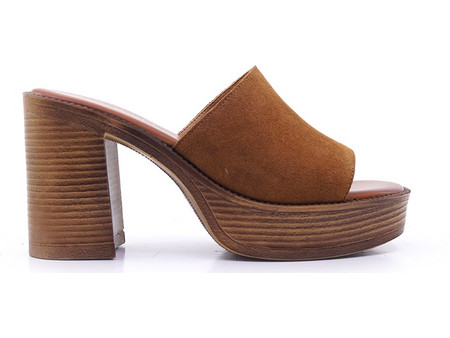 Γυναικεία Mule LadyShoes 025 Ταμπά Δέρμα