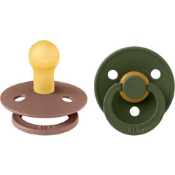 BiBS Colour Πιπίλες Καουτσούκ 0m+ Woodchuck Hunter Green 2τμχ