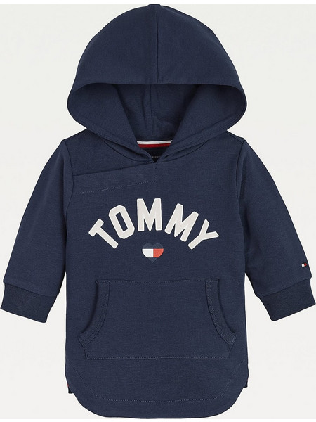 Tommy Hilfiger Φόρεμα Baby Tommy Hooded Dress KN0KN01236-C87 Μπλε Σκούρο Κορίτσι