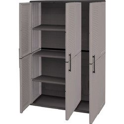 ArtPlast Easy E101 Τρίφυλλη Πλαστική Ντουλάπα Εξωτερικού Χώρου Γκρι 102x37x163cm 610019