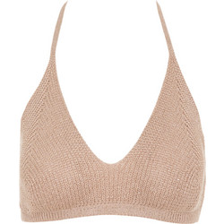 KENDALL + KYLIE W 3814024 LUREX STRAPPY BRALLETTE KNIT - KKW.3S1.040.024-BRONZE BEIGE