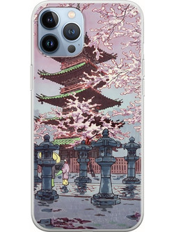 Θήκη Ukiyo-e - Cherry Blossom iPhone 12 Pro Flexible TPU (Διάφανη Σιλικόνη)
