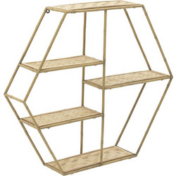 ΡΑΦΙΕΡΑ TOIXOY ΞΥΛ/ΜΕΤΑΛ. ΧΡΥΣΗ/NATURAL 78X15X68ΕΚ Inart - 3-50-407-0015
