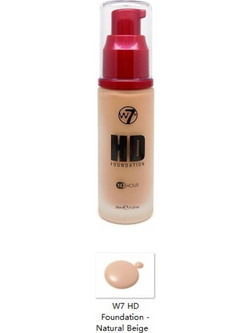 W7 HD Natural Beige Liquid Foundation 27ml