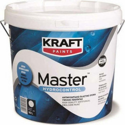 Kraft Paints Master Hydrocontrol Αντιμουχλικό Πλαστικό Χρώμα Εσωτερικού Χώρου Λευκό 10lt