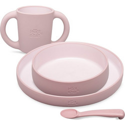 Interbaby Βρεφικό Σετ Φαγητού Dark Pink 4τμχ