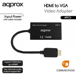 Approx CONVERTER HDMI M TO VGA F WITH AUDIO + POWER CABLE C11V3