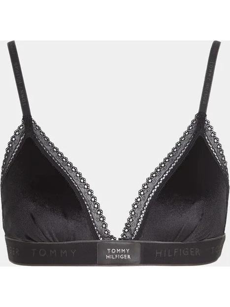 Tommy hilfiger Floral Lace Unlined Triangle Bra Black