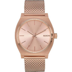 Nixon Time Teller Γυναικείο Ρολόι με Ροζ Χρυσό Μεταλλικό Μπρασελέ A1187-897-00