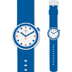 Swatch Popiness Ανδρικό Ρολόι με Γαλάζιο Καουτσούκ Λουράκι PNW103