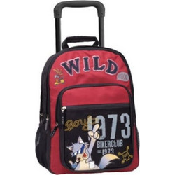 Lyc Sac Wild Line Σχολική Τσάντα Τρόλεϊ Δημοτικού Κόκκινη 41436