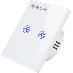 Tellur Χωνευτός Διακόπτης Τοίχου Wi-Fi για Έλεγχο Φωτισμού με 2 Πλήκτρα - Λευκό