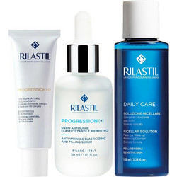Rilastil Progression+ Anti-Wrinkle Elasticizing Serum 30ml + Lifting Face Cream 30ml + Face & Make up Cleanser 100ml