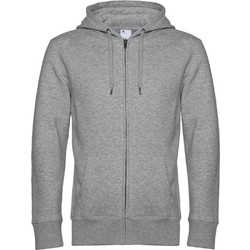 B & C King Ανδρική Ζακέτα Φούτερ με Κουκούλα Heather Grey WU03K